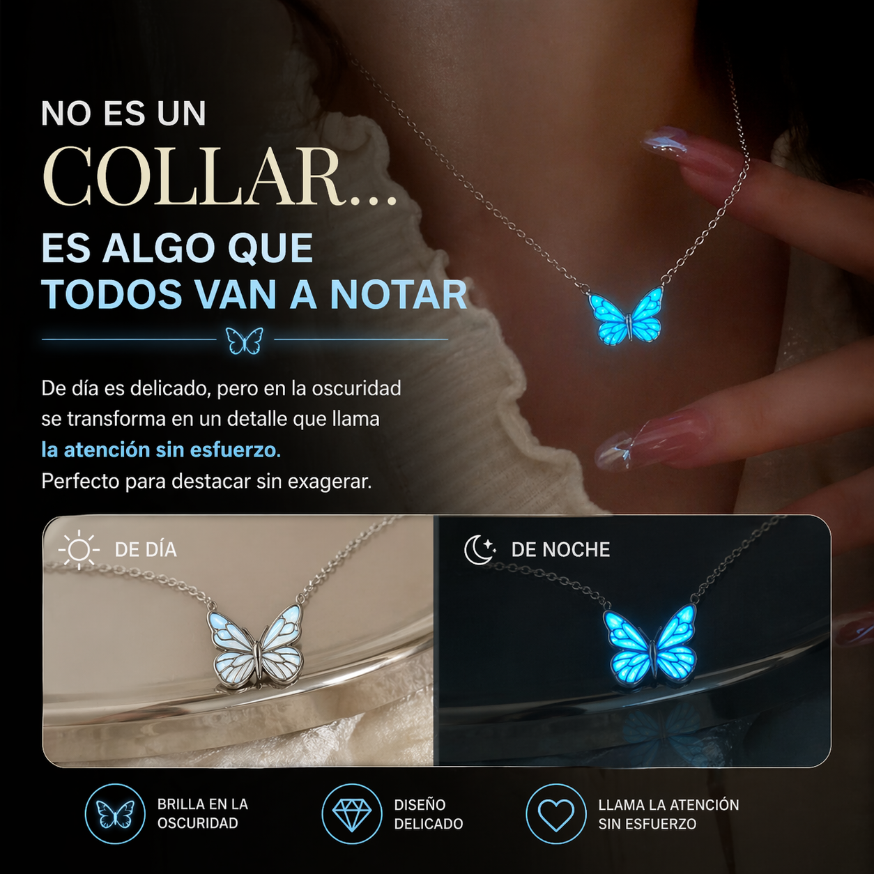 Set Collar y Pulsera de Mariposa Luminosa - Amapola