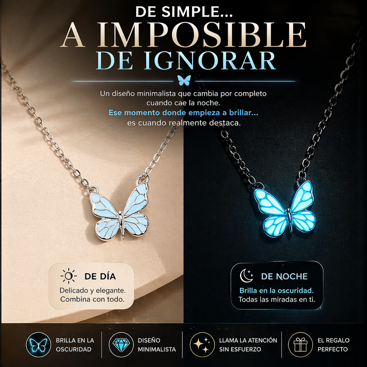 Set Collar y Pulsera de Mariposa Luminosa - Amapola